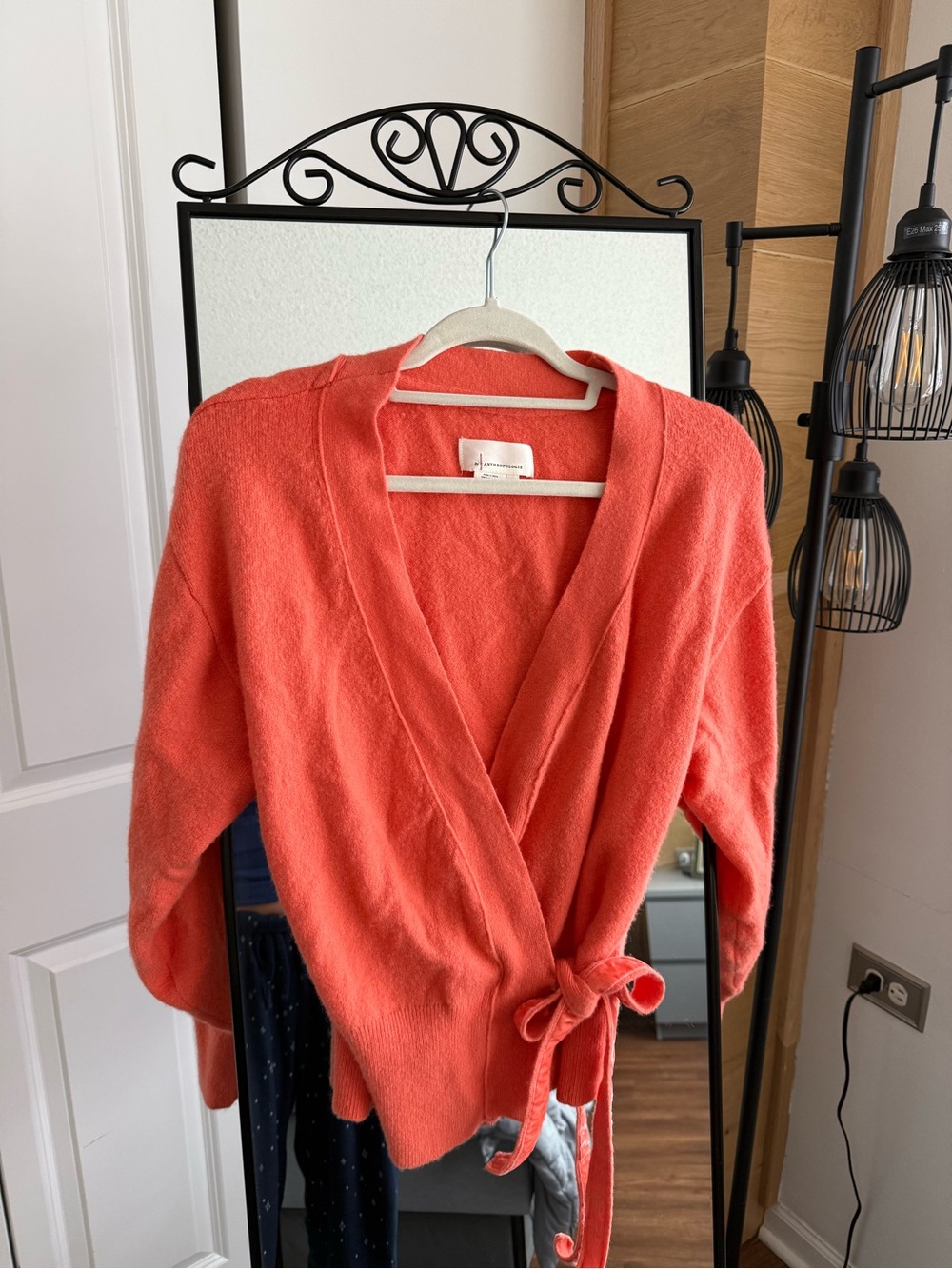 Anthropologie Coral Wrap-Front Sweater Cardigan
